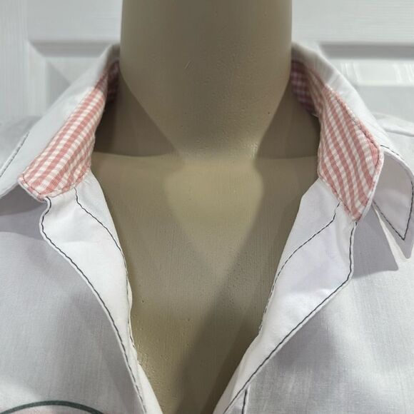 JUST WHITE BLOUSE. WHITE/BLUSH/GREY. - Picture 10 of 12